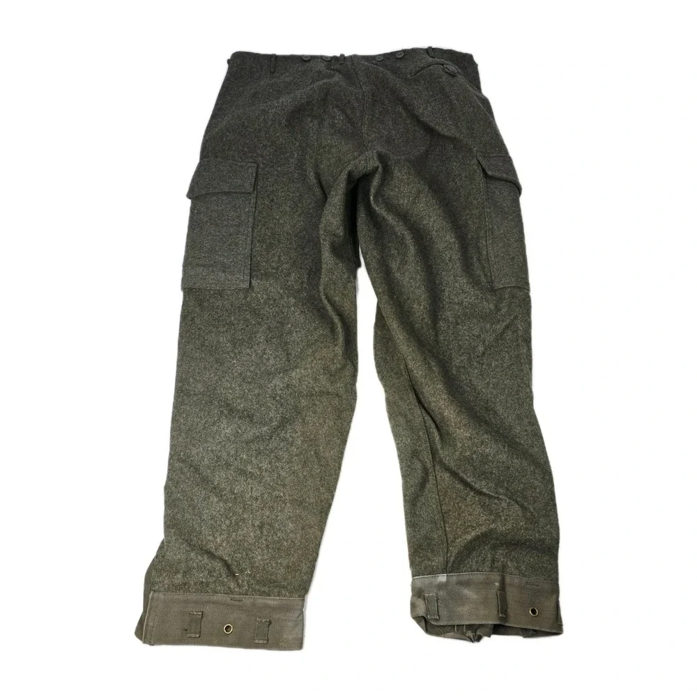 1970 Vintage Swiss Army Wool‎ Cargo Pants d 100 Military Olive Green Men Size M